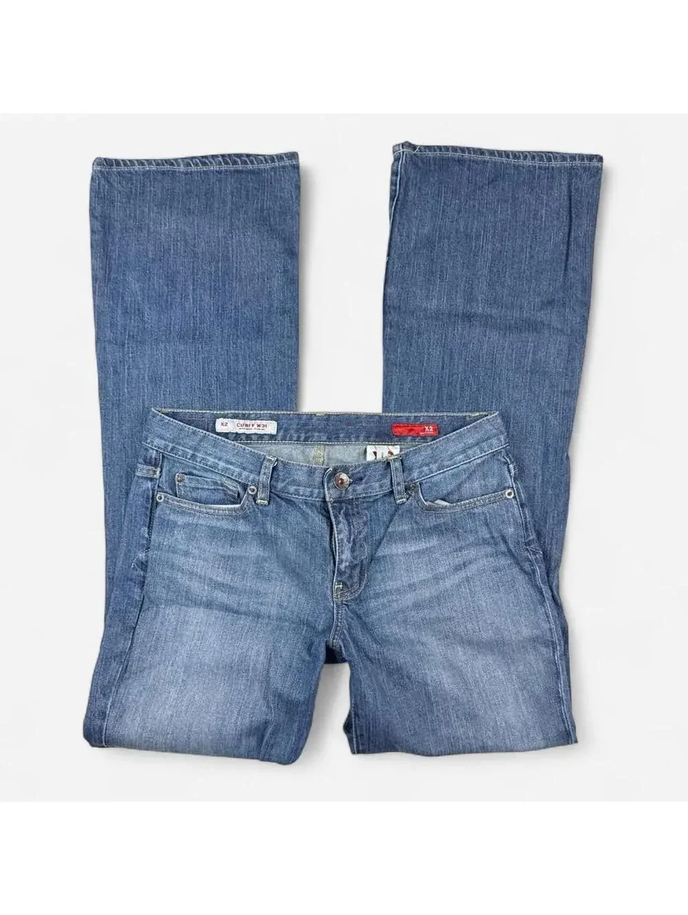 Vintage Y2K X2 Low Rise Bootcut Flare Jeans in Medium Wash